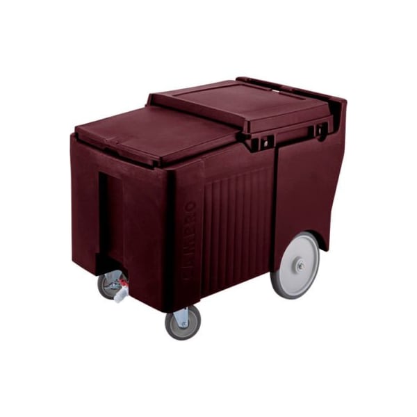Cambro ICS175LB131 - Ice Caddy, Brown, 125lbs. Cap, Short, 2 Swivel, 1 w/Brake, 2, 10" Easy Wheels